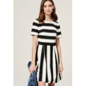 LOFT Black & White Scoopneck Dress
